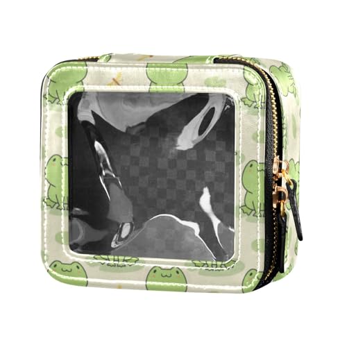 linqin Kosmetiktasche mit niedlichem Frosch, wasserdicht, transparent, Reise-Kulturbeutel, Leder-Kosmetiktasche für Damen, Süßer Frosch, 1 size von linqin