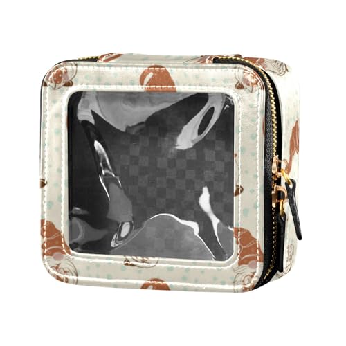 linqin Kosmetiktasche mit niedlichem Weihnachtswichtel, skandinavisch, transparent, Leder, Kulturbeutel, Kosmetiktasche für Damen, Santa Skandinavisch, 1 size von linqin