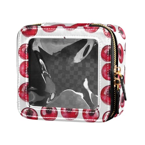 linqin Kosmetiktasche mit niedlichen Früchten, wasserdicht, transparent, wasserdicht, Reise-Kulturbeutel, kleine Kosmetiktasche für Geldbörse für Reisen, Rote süße Früchte, 1 size von linqin