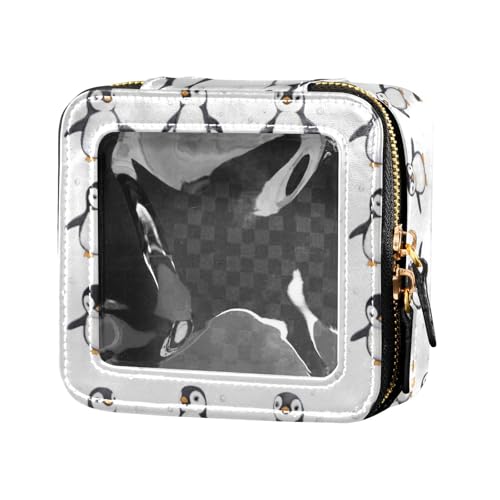 linqin Kosmetiktasche mit niedlichen Pinguinen, transparent, klein, für Geldbörse, Kulturbeutel, Reise-Kosmetiktasche zum Fliegen, Süße Pinguine, 1 size von linqin