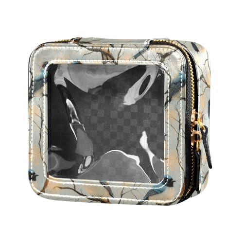 linqin Kosmetiktasche mit niedlichen Vögeln, transparent, Kulturbeutel, Mini-Make-up-Behälter für Frauen, niedliche Vögel, Einheitsgröße, Niedliche Vögel, 1 size von linqin