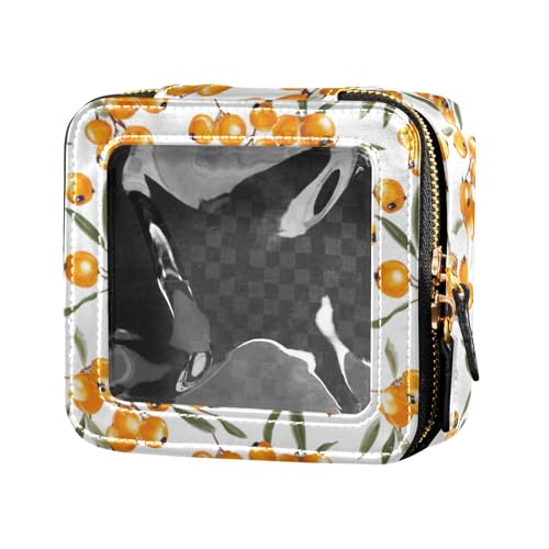 linqin Kosmetiktasche mit süßem Sanddornfrüchten, transparent, für Geldbörse, Kulturbeutel, Kosmetiktasche mit Reißverschluss für Damen, Sanddornfrüchte, 1 size von linqin
