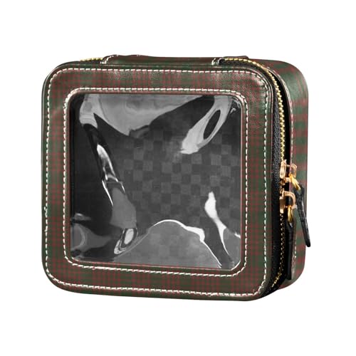 linqin Kosmetiktasche mit weihnachtlichem Karomuster, transparent, für Reisen, Kulturbeutel, kleine Kosmetiktasche für Geldbörse, Weihnachten Karo, 1 size von linqin