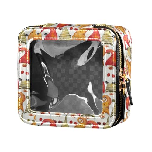 linqin Kosmetiktasche mit weihnachtlichen Zwergen, transparent, Reisetaschen für Toilettenartikel, Kosmetiktasche, Organizer für Damen, Niedliche Zwerge, 1 size von linqin