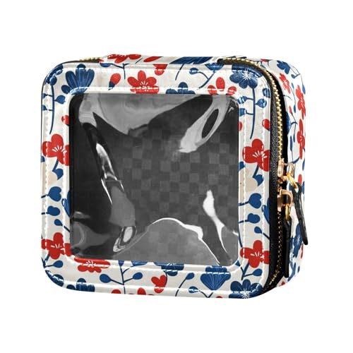 linqin Kulturbeutel aus Leder, Kulturbeutel, Kosmetiktasche, Organizer für Damen, bunte Blumen, Bunte Blumen, 1 size von linqin