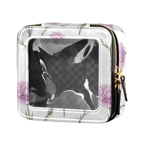 linqin Kulturbeutel mit violetten Nelken, transparent, Reise-Kulturbeutel, Make-up-Tasche, Organizer für Reisen, Violette Nelken, 1 size von linqin