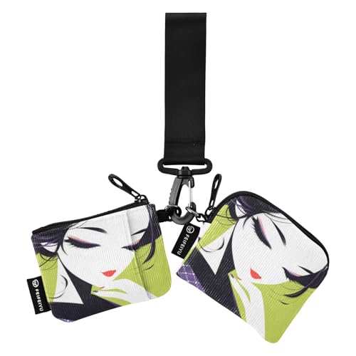 linqin Lavender Beauty Damen Dual Wallets Busniess Kartenetuis Mini Mode Reißverschluss Geldbörse Münztasche mit Reißverschluss Münzfach für Männer Frauen 2 Packungen, Lavender Beauty, 1 size von linqin