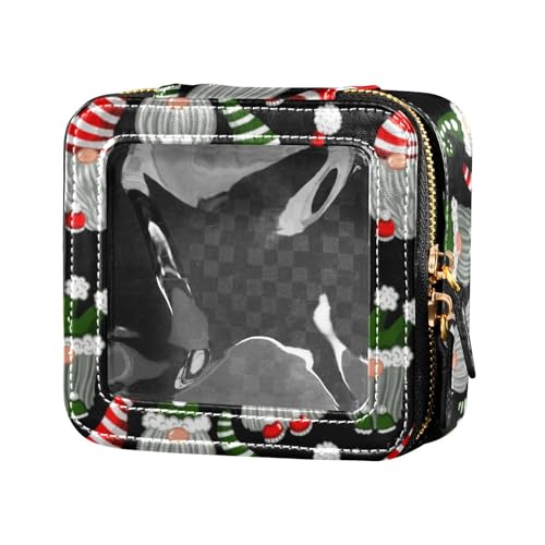 linqin Lustige Kosmetiktasche mit skandinavischen Zwergen, transparent, klein, für Geldbörse, Kulturbeutel, Kosmetiktasche für Reisen, Lustige Weihnachten., 1 size von linqin