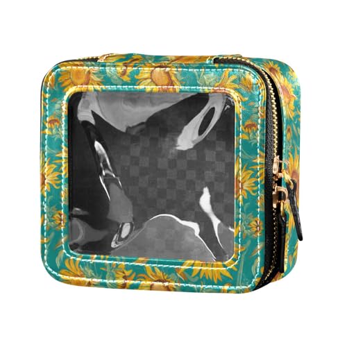 linqin Make-up-Tasche, Retro-Sonnenblumen-Design, wasserdicht, transparent, Leder, Kulturbeutel, tragbarer Make-up-Organizer für Damen, Retro-Sonnenblumen, 1 size linqin Make-up-Tasche, Retro-Sonnenblumen-Design, wasserdicht, transparent, Leder, Kulturbeutel, tragbarer Make-up-Organizer für Damen, Retro-Sonnenblumen, 1 size von linqin