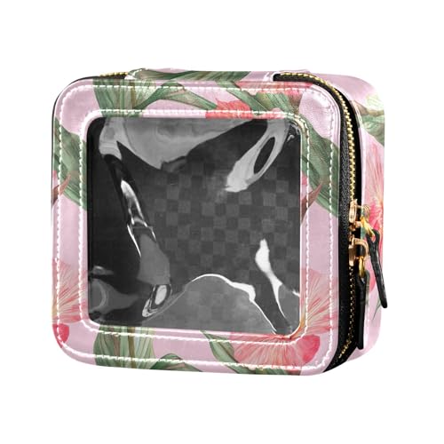 linqin Make-up-Tasche, transparent, Reise-Kulturbeutel, tragbarer Make-up-Organizer für Fliegen, Helles Pfirsich-Blumenmuster, Helles Pfirsichblumen, 1 size von linqin