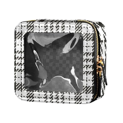 linqin Make-up-Tasche, wasserdicht, transparent, Hahnentrittmuster, kariert, wasserdicht, Reise-Kulturbeutel, Kosmetiktasche, Organizer für Reisen, Karomuster mit Hahnentrittmuster, 1 size von linqin