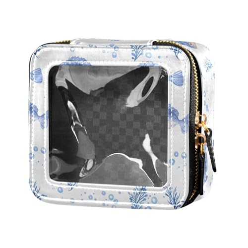 linqin Make-up-Tasche aus Leder, Motiv: niedliche Fische, wasserdicht, transparent, Kulturbeutel, Make-up-Organizer für Damen, Niedliche hellviolette Fische, 1 size linqin Make-up-Tasche aus Leder, Motiv: niedliche Fische, wasserdicht, transparent, Kulturbeutel, Make-up-Organizer für Damen, Niedliche hellviolette Fische, 1 size von linqin