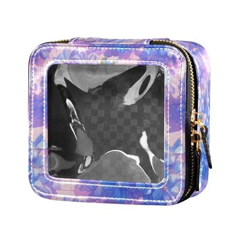 linqin Make-up-Tasche mit Reißverschluss, wasserdicht, transparent, mit Reißverschluss, kleine Kosmetiktasche für Damen, Violett von linqin