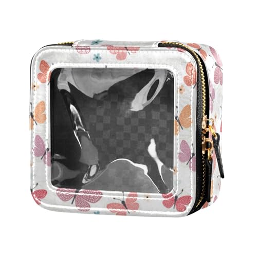linqin Make-up-Tasche mit bunten Schmetterlingen, transparent, wasserdicht, Reise-Kulturbeutel, Kosmetik-Organizer für Reisen, Bunte Schmetterlinge, 1 size von linqin