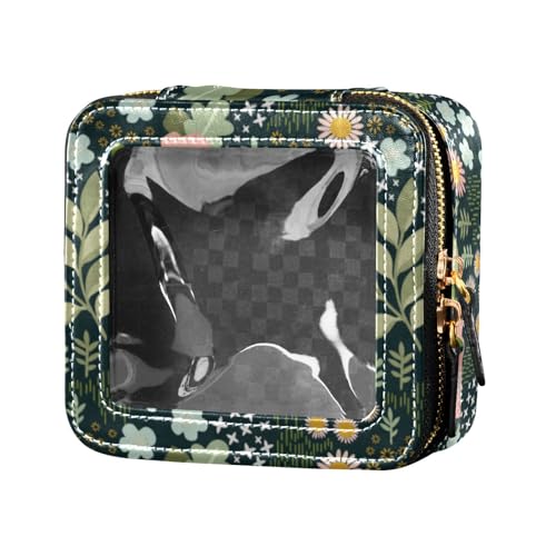 linqin Make-up-Tasche mit zartem Blumenmuster, wasserdicht, transparent, Reise-Kulturbeutel, kleine Kosmetiktasche für Geldbörse, für Reisen, zarte Blumen, Einheitsgröße, Zartes Blumenmuster, von linqin
