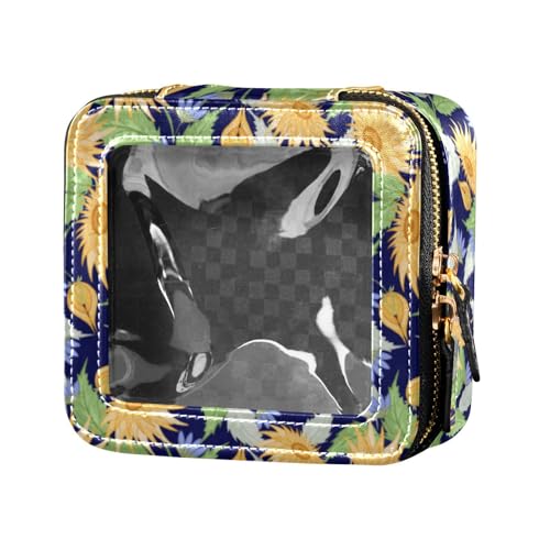 linqin Mini-Make-up-Tasche mit Blumenmuster, transparent, Kulturbeutel, Kosmetik-Organizer für Damen, Floral, 1 size von linqin