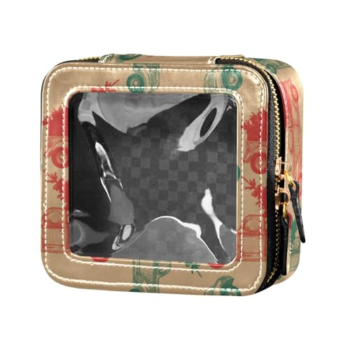 linqin Mini-Make-up-Tasche mit Weihnachts-LKW, wasserdicht, Reise-Kulturbeutel, kleine Kosmetiktasche für Geldbörse für Reisen, Weihnachts-Truck, 1 size von linqin