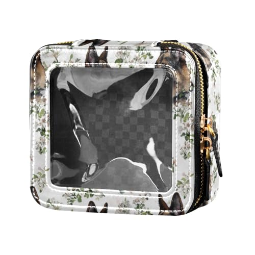 linqin Niedliche Make-up-Tasche mit Reißverschluss, transparent, mit Reißverschluss, für Damen, Schäferhunde, 1 Größe, Schäferhunde, 1 size von linqin