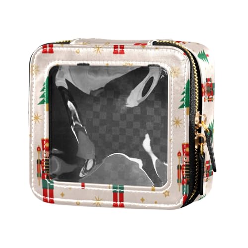 linqin Nussknacker-Weihnachtsbaum-Make-up-Tasche, transparent, Reisetaschen für Toilettenartikel, tragbarer Make-up-Organizer für Reisen, Nussknacker Weihnachten, 1 size von linqin