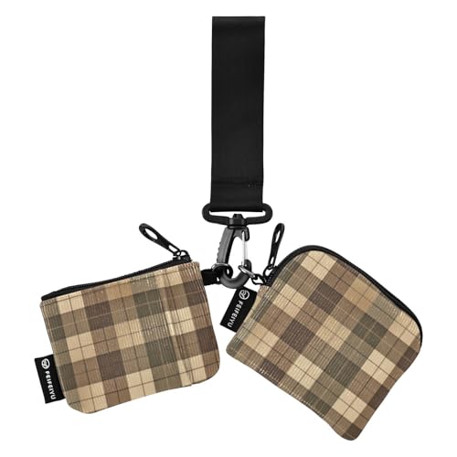 linqin Olive Drab Buffalo Checks Damen Kleingeldbörse Kartenetuis Große Kapazität Damen Geld Organizer mit Handgelenkschlaufe für Männer Frauen 2 Stück, Olive Drab Buffalo Checks, 1 size von linqin