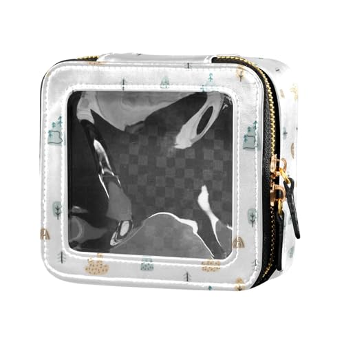 linqin Personalisierte Reise-Make-up-Tasche, Motiv: Berge, Bäume, transparent, Reise-Kulturbeutel, Kosmetik-Organizer für Fliegen, Personalisierte Landschaft, Berge, Bäume, 1 size von linqin