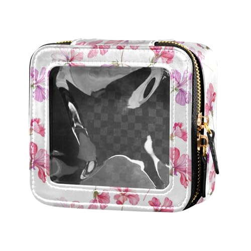 linqin Reise-Make-up-Tasche, transparent, Motiv: Pfirsichfarbene Blumen, Make-up-Organizer zum Fliegen, Pfirsichfarbene Blumen, 1 size von linqin