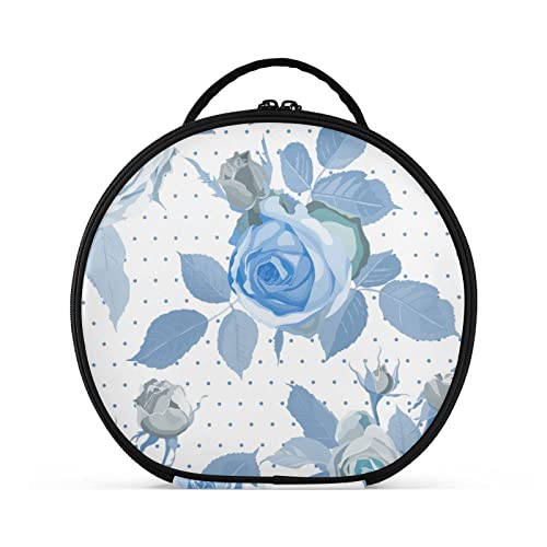 linqin Reise-Make-up-Tasche für Frauen, tragbare Make-up-Tasche, Organizer mit verstellbaren Trennwänden, blaue Rosen, Make-up-Künstler-Tasche für Kulturpinsel, Kosmetik, Schmuck, Blue Roses, Einheitsgröße von linqin