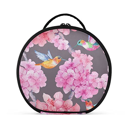 linqin Reise-Make-up-Tasche für Frauen, tragbarer Make-up-Koffer mit verstellbaren Trennwänden, Blumen, Vögel, Zugkoffer, Make-up-Box für Pinsel, Schmuck, Kosmetik, Toilettenartikel, Blumen Vögel, Einheitsgröße von linqin