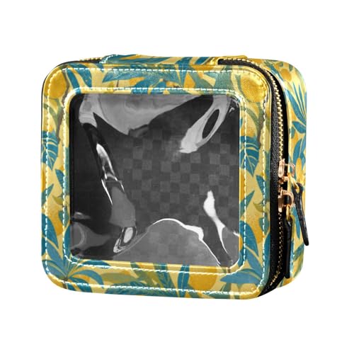 linqin Retro Fruits transparente Make-up-Tasche, kleine Kulturtasche mit Reißverschluss, kleine Kosmetiktasche für Geldbörse für Reisen, niedliche Füchse, Blumen, 1 Größe, Niedliche Füchse und Blumen von linqin