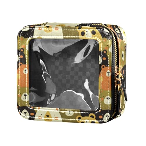 linqin Riesige Make-up-Tasche mit Bärengesichtern, wasserdicht, transparent, Reisetaschen für Toilettenartikel, Mini-Make-up-Behälter für Frauen, riesige Bärengesichter, 1 Größe, Riesige von linqin