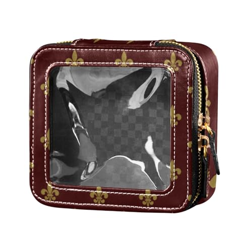 linqin Royal Lily Make-up-Tasche für Geldbörse, Leder, Kulturbeutel, tragbar, Make-Up-Organizer für Reisen, Königliche Lilie, 1 size von linqin