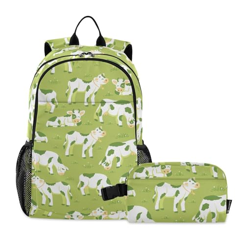 linqin Rucksack und Lunchbox für Jungen, Schultasche und Lunchbox-Set für Jungen, Büchertasche für Teenager, Mädchen, mit Lunchbox, Alter 8–10 Jahre von linqin