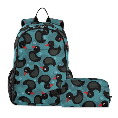 linqin Rucksack und Lunchtasche, Set für Teenager, Mädchen, Schultasche mit Lunchtasche, Rucksack für Mädchen von 10–12 Jahren, Türkis von linqin