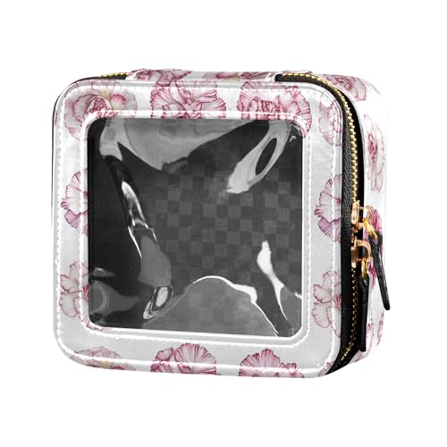 linqin Rustikale Kosmetiktasche mit Nelken, transparent, Reise-Kulturbeutel, Mini-Make-up-Behälter für Damen, Rustikale Nelken, 1 size von linqin