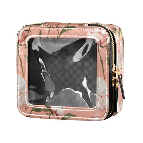 linqin Rustikale Make-up-Tasche, Pfingstrosen, transparent, Kulturbeutel, Make-up-Tasche, Organizer für Fliegen, Rustikale Pfingstrosen, 1 size von linqin