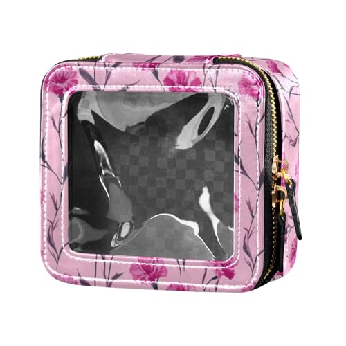 linqin Rustikale Make-up-Tasche mit Pfirsichblüte, transparent, Reise-Kulturbeutel, Kosmetiktasche, Organizer für Fliegen, Rustikale Pfirsichblüte, 1 size von linqin