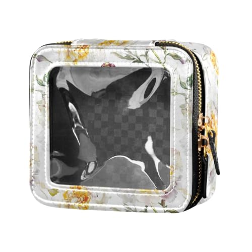 linqin Rustikale weiße Pfingstrosen, transparent, Mini-Make-up-Tasche, wasserdicht, Reise-Kulturbeutel, Make-up-Organizer für Fliegen, Rustikale weiße Pfingstrosen, 1 size von linqin