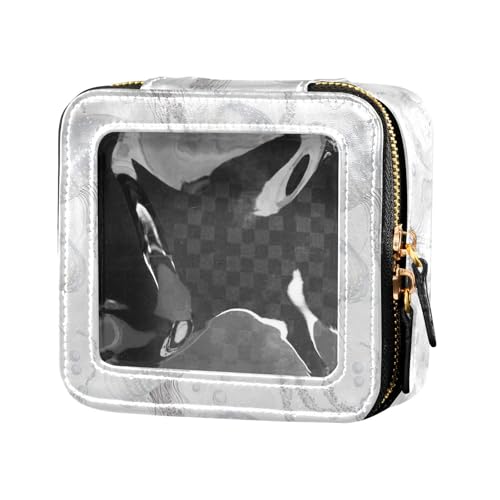linqin Schicke Quallen-weiße transparente Make-up-Organizer-Tasche mit Reißverschluss, Make-up-Organizer für Reisen, Chic Qualle, Weiß, 1 size von linqin
