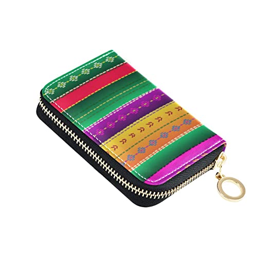 linqin Schlanke Karten-Organizer-Brieftasche, sichere RFID-blockierende Brieftaschen für Mädchen, Leder-Kartenhalter für Reisen, ethnisches Muster, Ethno-Muster, Einheitsgröße, Classic von linqin