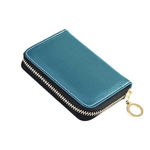 linqin Schlanke Kartenhalter Brieftasche Safe Pocket Geldbörse für Mädchen RFID Kreditkartenetui für Reisen Blau Farbverlauf, Blauer Farbverlauf, Einheitsgröße, Classic von linqin