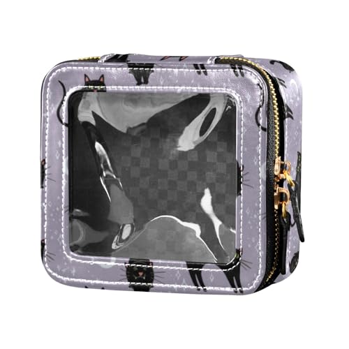 linqin Schwarze Katzen-Reise-Make-up-Tasche, transparente Reisetaschen für Toilettenartikel, Kosmetiktasche, Organizer für Reisen, Schwarze Katzen, 1 size von linqin
