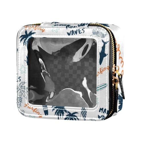 linqin Sommerpalmen wasserdichte transparente Make-up-Tasche Reise-Kulturbeutel Kosmetiktasche mit Reißverschluss für Damen, Sommerpalmen, Einheitsgröße, Sommerpalmen, Einheitsgröße von linqin