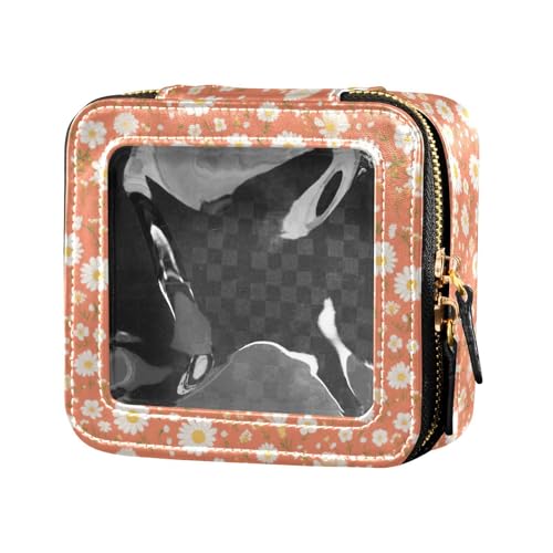 linqin Tiny Daisy Light Lachs Clear Makeup Organizer Bag Waterproof Travel Toiletry Bag Cosmetic Bag for Women, Tiny Daisy Light Lachs, 1 size von linqin