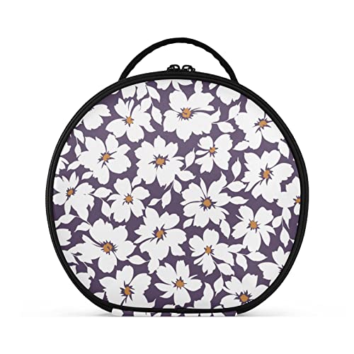 linqin Tragbarer Make-up-Koffer für Frauen, Reise-Make-up-Tasche, Organizer mit verstellbaren Trennwänden, schöne Blumen-Hautpflege-Tasche für Kulturartikel, Kosmetikpinsel, Schmuck, Schöne Blume, Einheitsgröße von linqin