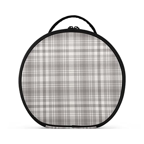 linqin Tragbarer Make-up-Organizer für Frauen, Reise-Make-up-Tasche, Organizer mit verstellbaren Trennwänden, grau kariert, Tartan-Hautpflege-Tasche für Kosmetik, Kulturartikel, Schmuckpinsel, Grau, kariert, Einheitsgröße von linqin