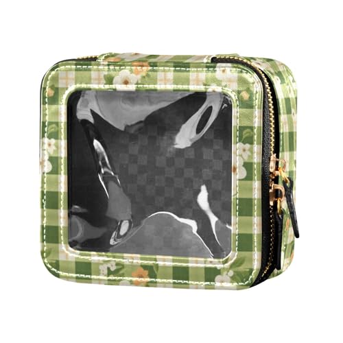 linqin Transparente Make-up-Tasche für Geldbörse, Reisetaschen für Toilettenartikel, Make-up-Tasche, Organizer für Reisen, Rasen-grüne Blumen, 1 Größe, Grüne Blumen, 1 size von linqin