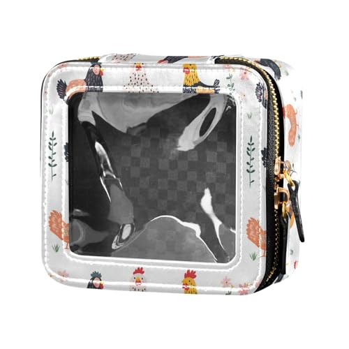 linqin Transparente Make-up-Tasche mit Cartoon-Huhn-Motiv für Geldbörse, Reise-Kulturbeutel, Reise-Kosmetiktasche zum Fliegen, Cartoon-Huhn, 1 size von linqin