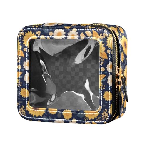 linqin Transparente Make-up-Tasche mit Sonnenblumen-Motiv für Geldbörse, Reise-Kulturbeutel, Kosmetiktasche, Organizer für Damen, Sonnenblumen, 1 size von linqin