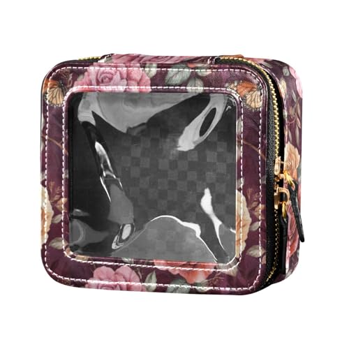 linqin Transparente Make-up-Tasche mit bunten Blumen für Geldbörse, Kulturbeutel, Make-up-Organizer für Reisen, Bunte Blumen, 1 size von linqin
