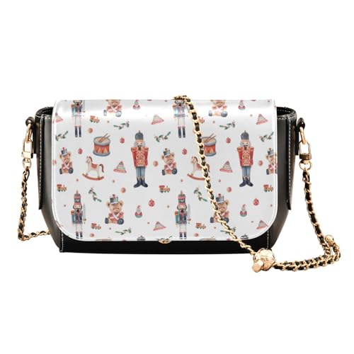 linqin Weihnachtliche Nussknacker-Crossbody-Börse für Damen, trendige Handtaschen mit Kreditkartenfächern, Geldbörsen, Nussknacker, 1 size, Classic von linqin